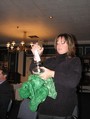 Michelle Lapalme contemplates her new oil lamp